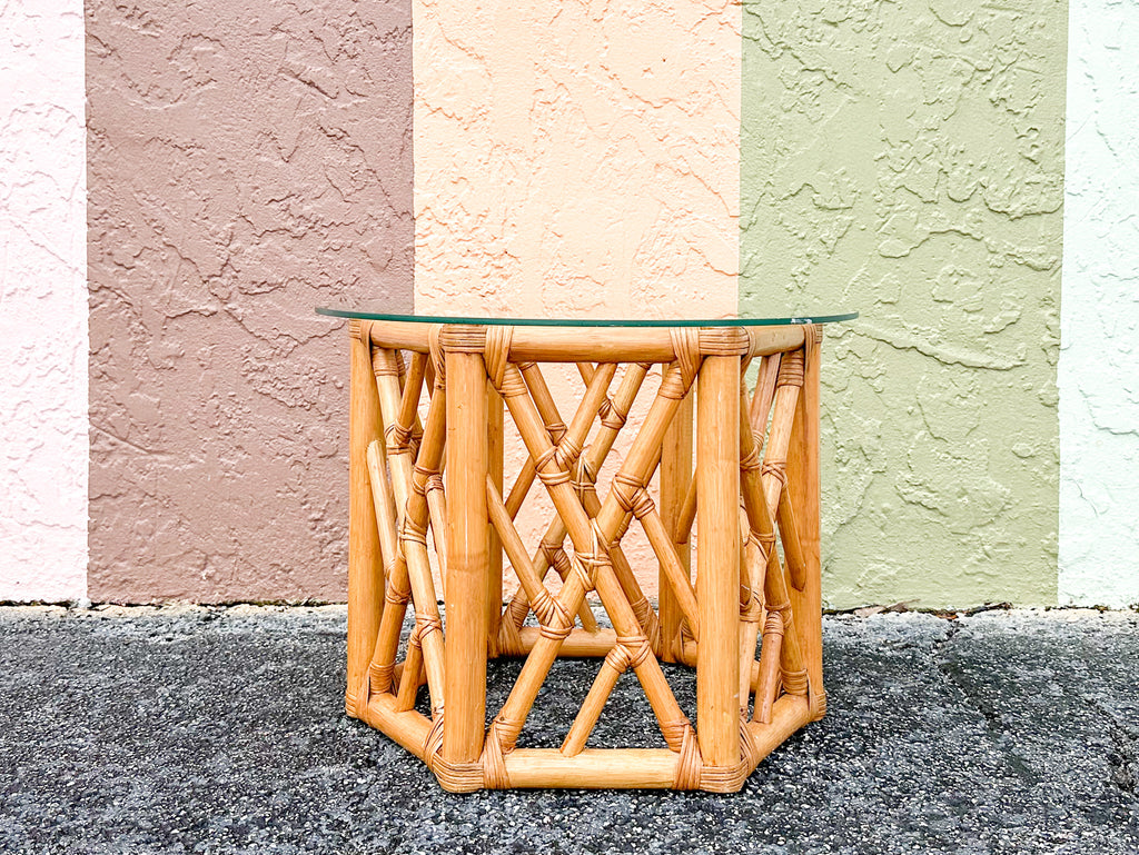 Cute Chippendale Rattan Drinks Table
