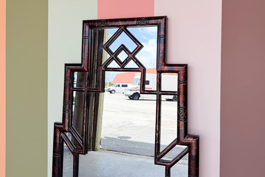 Tortoiseshell Faux Bamboo Mirror