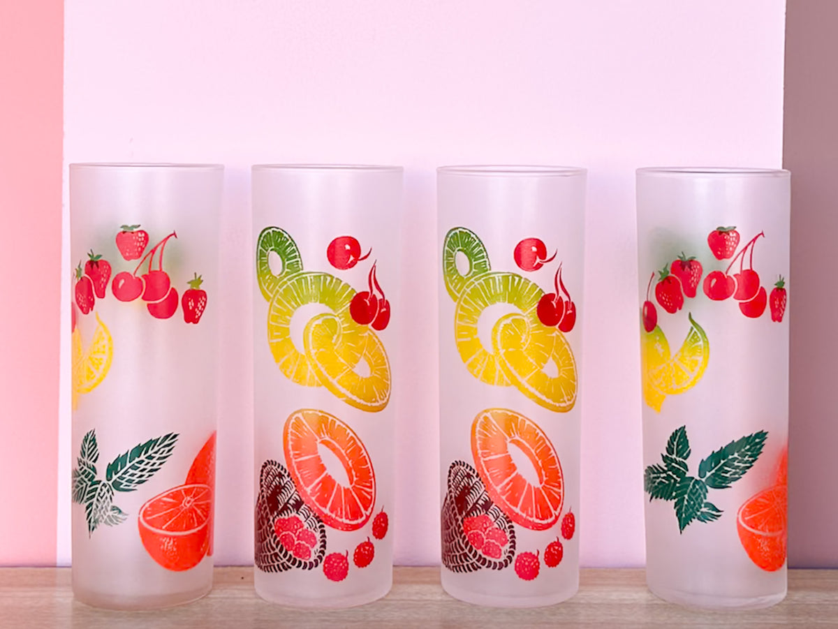 Set of Six Fruit Glassware