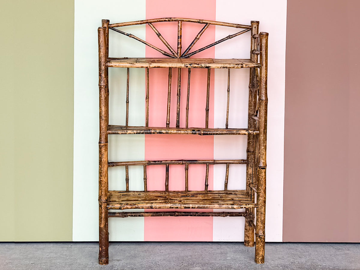 Petite Tortoiseshell Rattan Etagere
