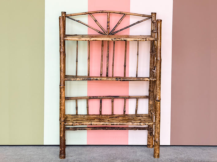 Petite Tortoiseshell Rattan Etagere