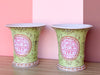 Pair of Pink and Green Chinoiserie Vases