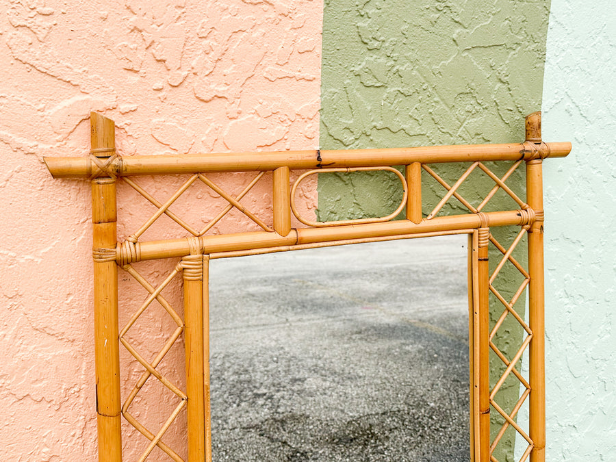 Old Florida Rattan Mirror