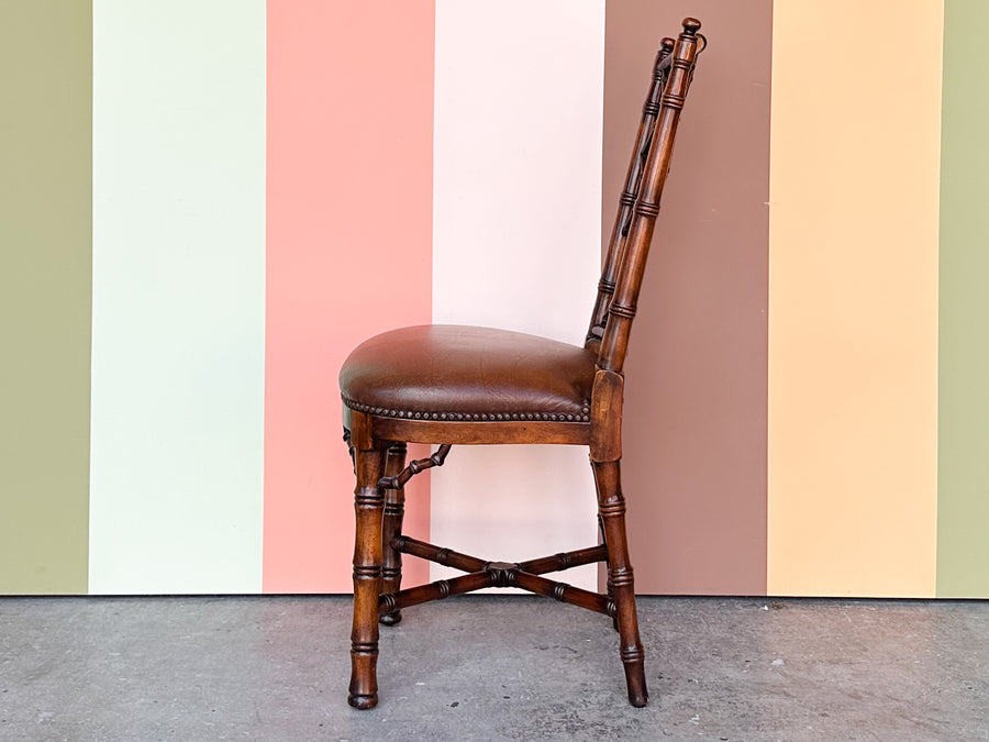 Theodore Alexander Faux Bamboo Desk Chair