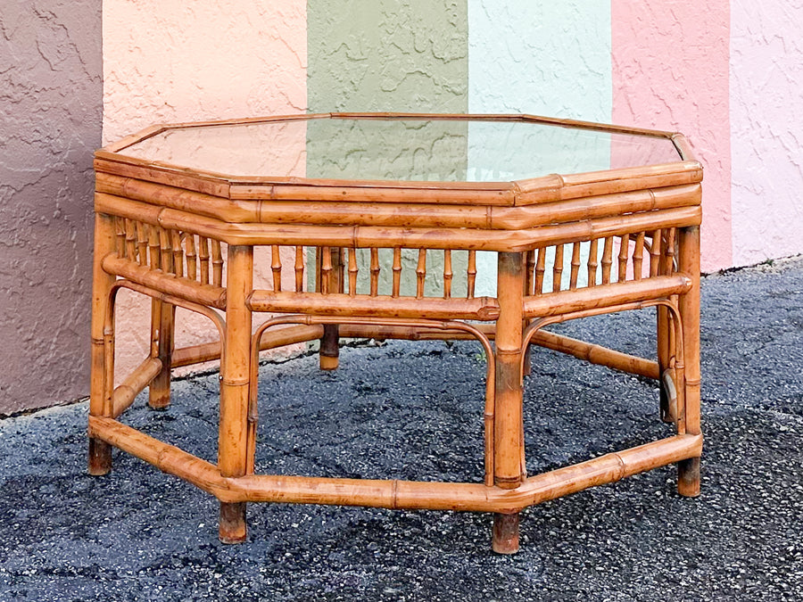 Brighton Style Tortoiseshell Rattan Coffee Table