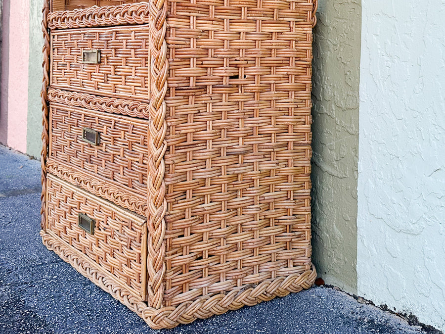 Braided Rattan Etagere