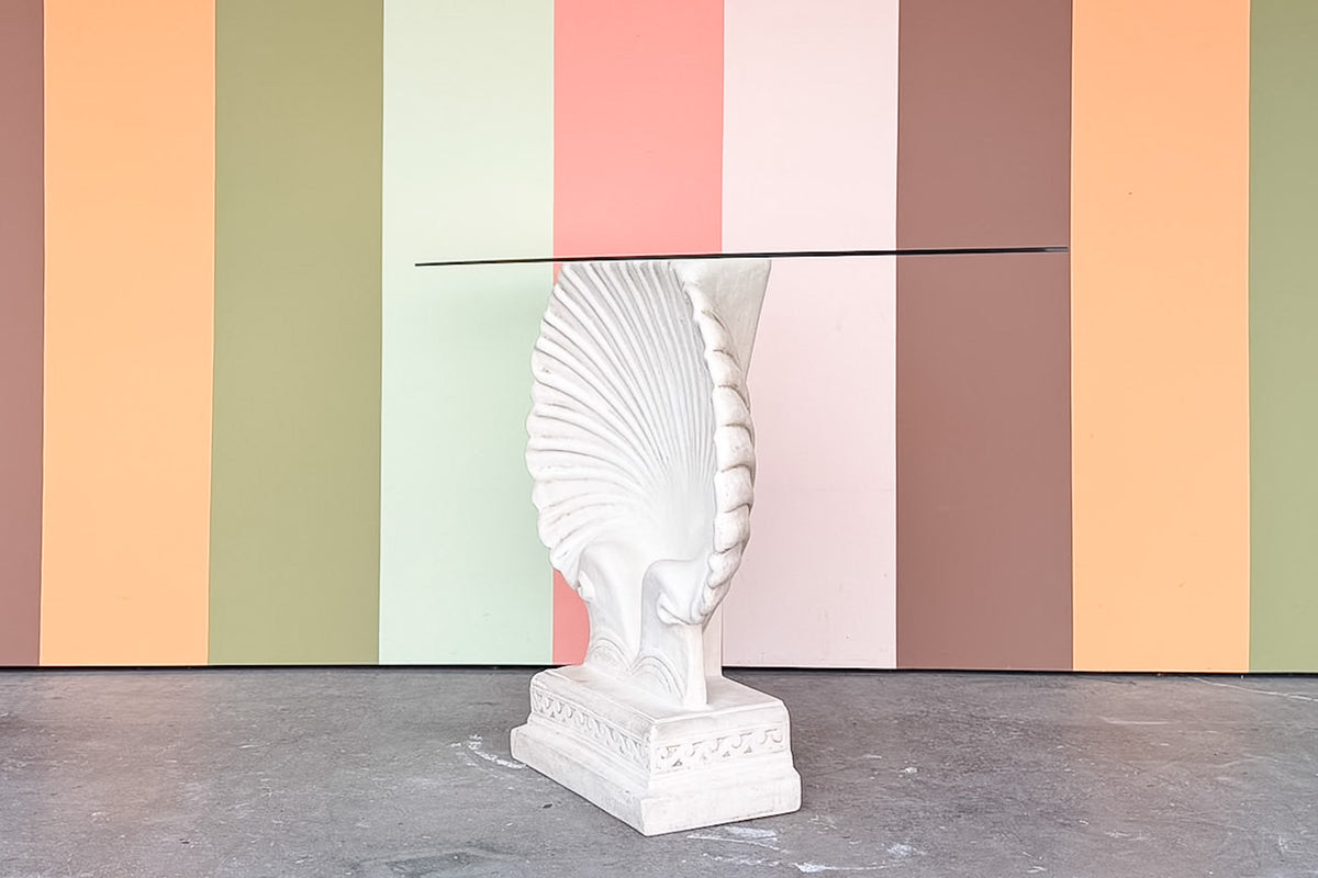 Coastal Chic Plaster Shell Console