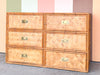 Old Florida Parquet Rattan Double Dresser