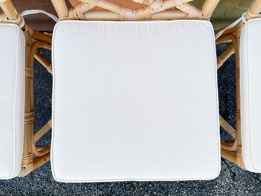 Set of Three Modern Rattan Counter Stools