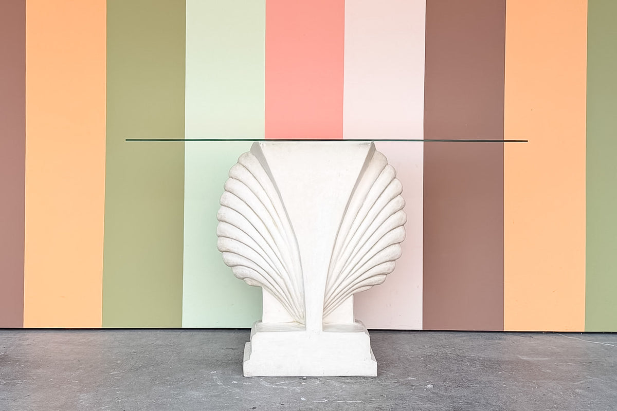 Coastal Chic Plaster Shell Console