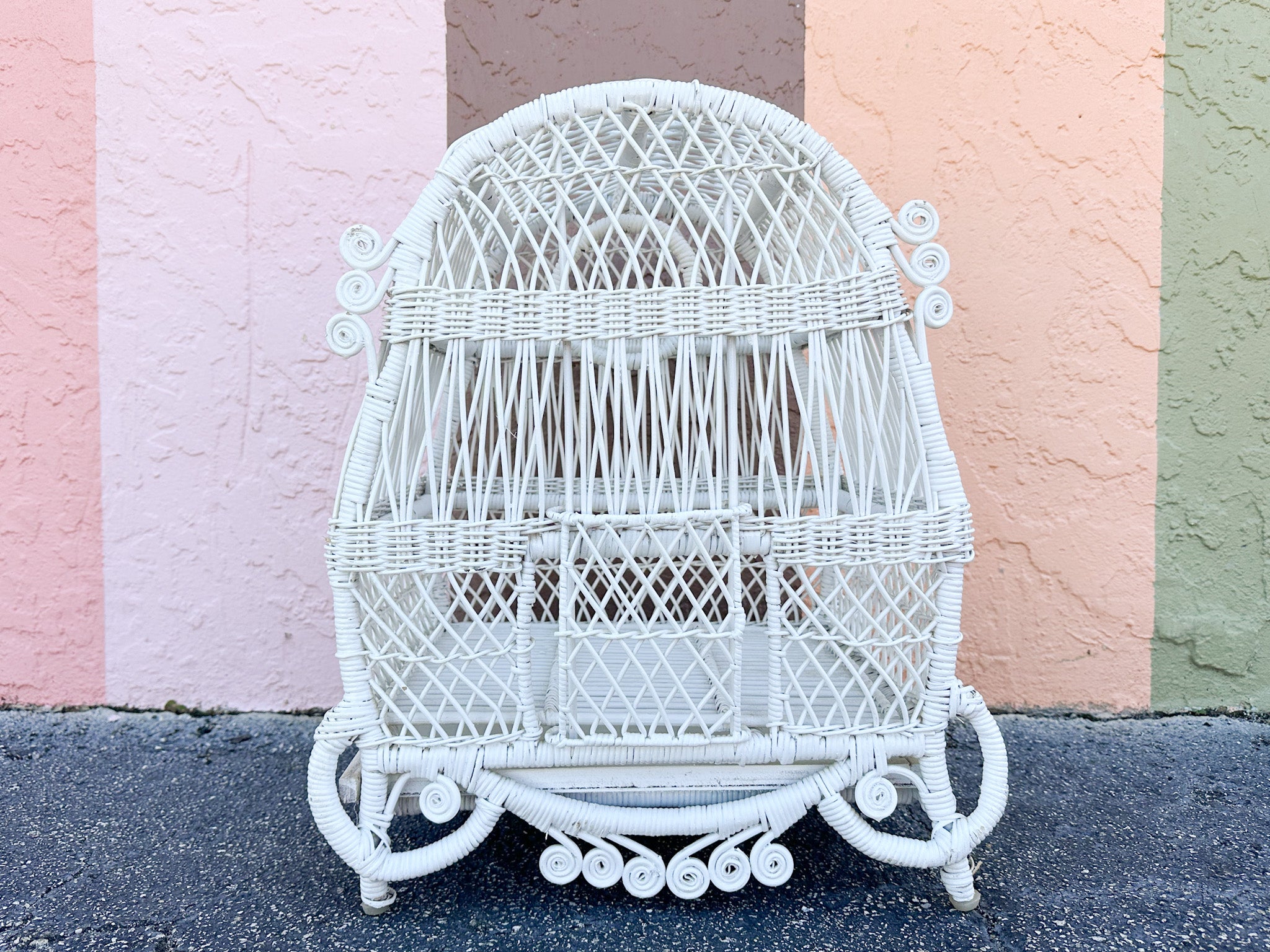 Wicker bird clearance cage