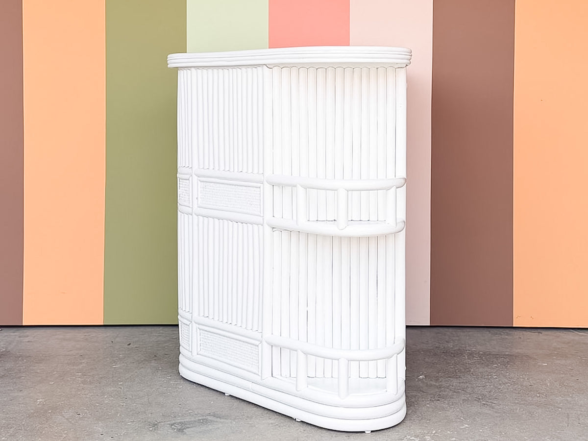Newly Painted Triangular Rattan Bar