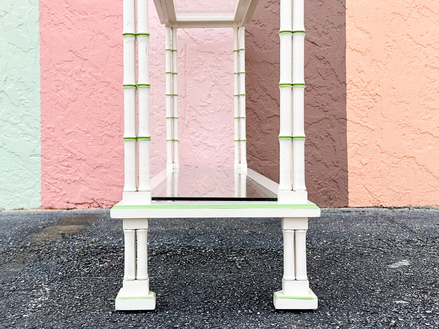 Tri Leg Faux Bamboo Console