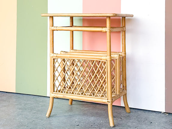 Rattan Magazine Side Table