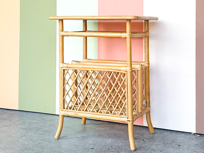 Rattan Magazine Side Table