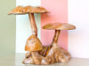 Carved Teak Mushroom Cluster
