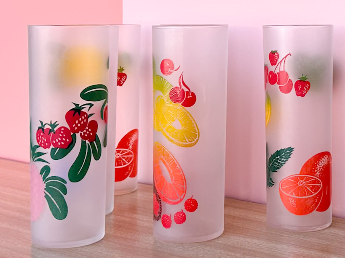 Set of Six Fruit Glassware