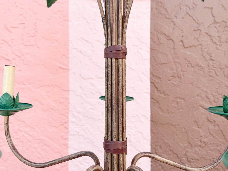 Tole Palm Chandelier