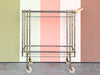 Hollywood Regency Faux Bamboo Metal Bar Cart