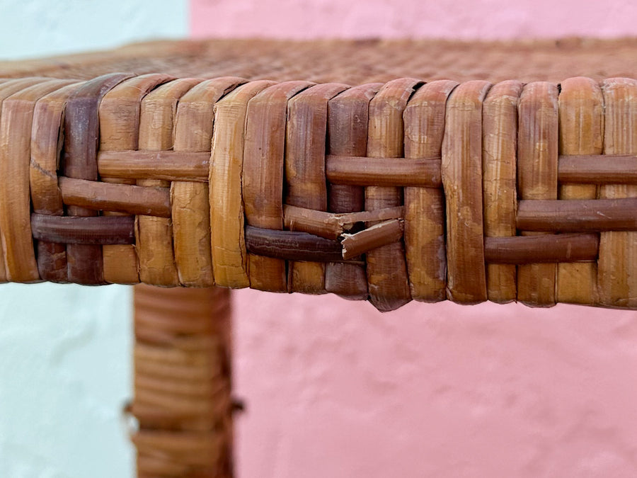 Pair of Rattan Wrapped Plant Stands