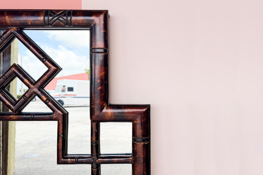 Tortoiseshell Faux Bamboo Mirror