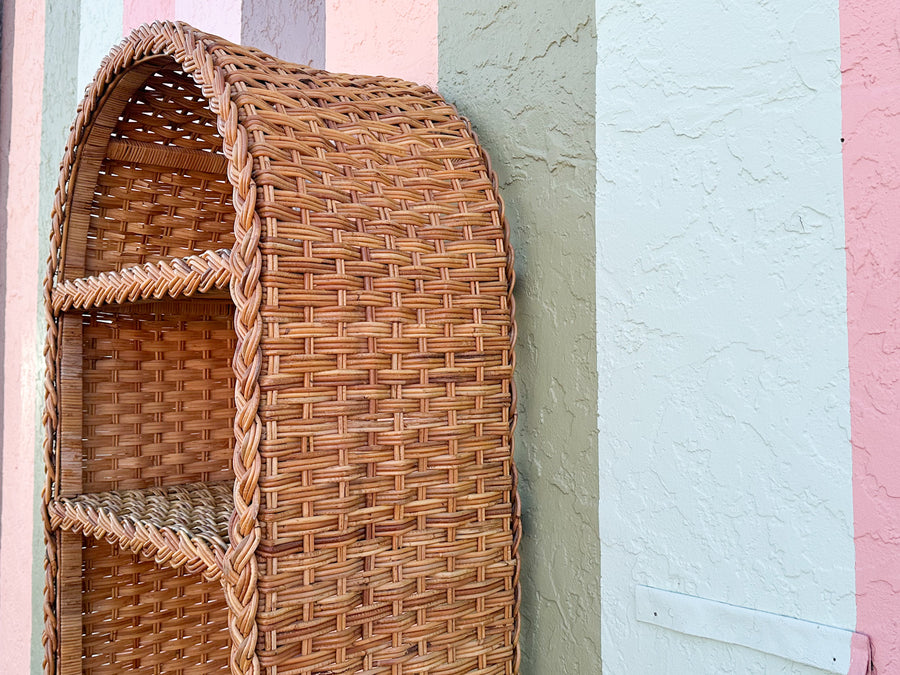 Braided Rattan Etagere