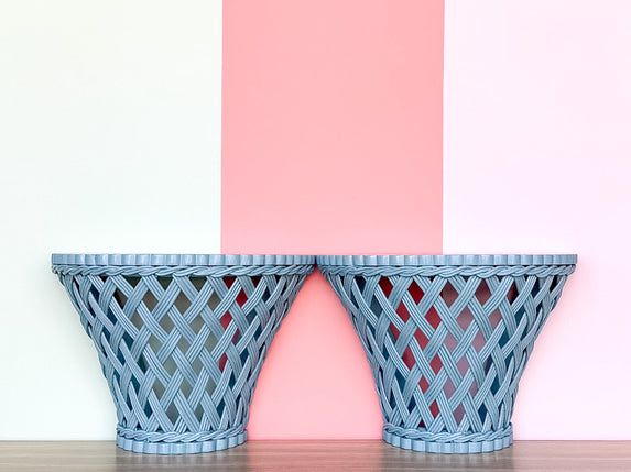 Pair of Modern Trellis Wall Shelves