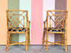 Pair of Fretwork Rattan Chairs