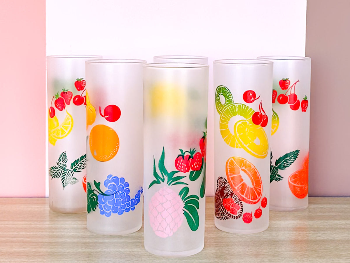 Set of Six Fruit Glassware