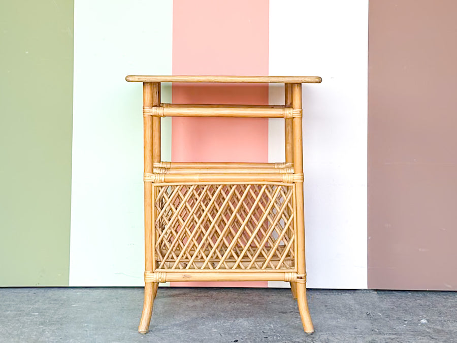 Rattan Magazine Side Table
