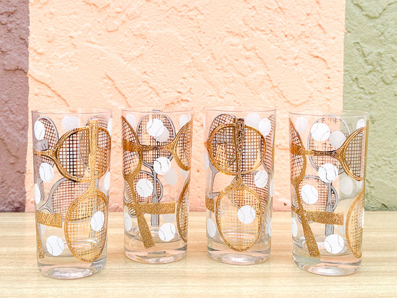 Set of Four Georges Briard Tennis Glassware