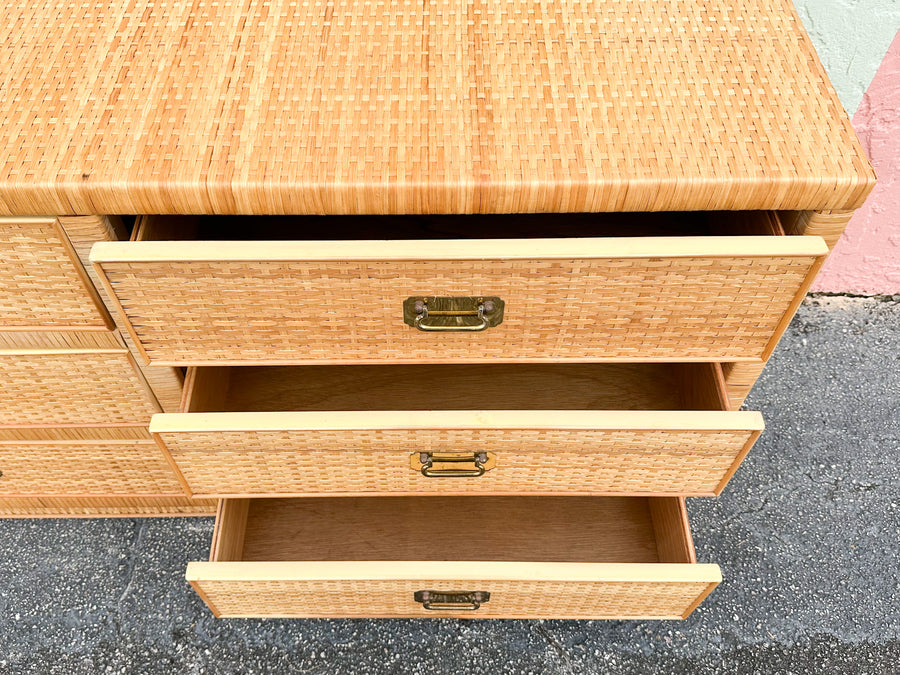 Coastal Rattan Wrapped Dresser