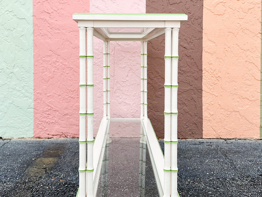Tri Leg Faux Bamboo Console