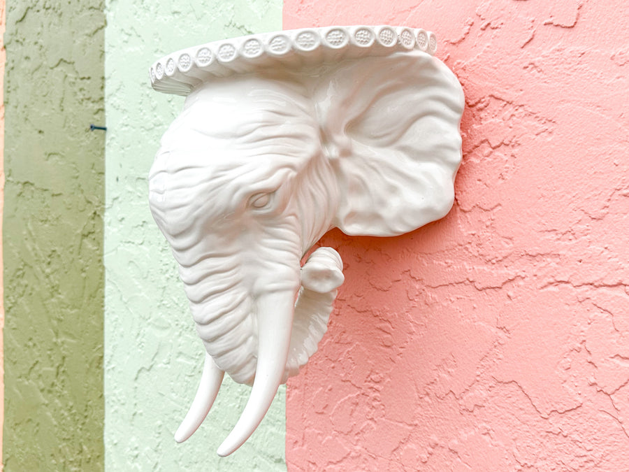 Kips Bay Italian Ceramic Elephant Shelf
