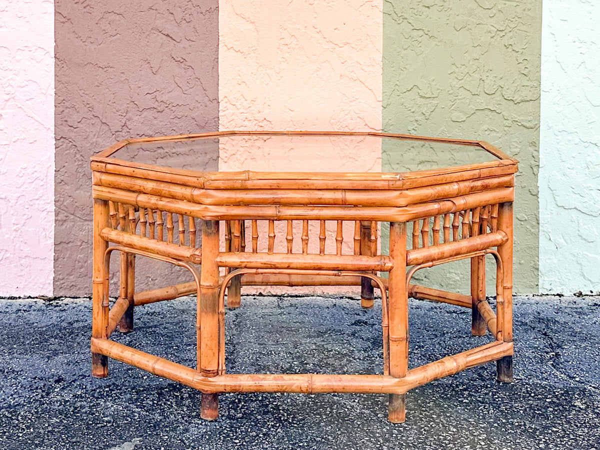 Brighton Style Tortoiseshell Rattan Coffee Table