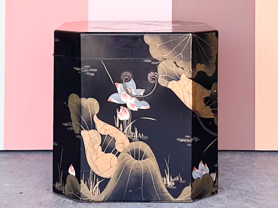 Hand Painted Koi Fish Chest