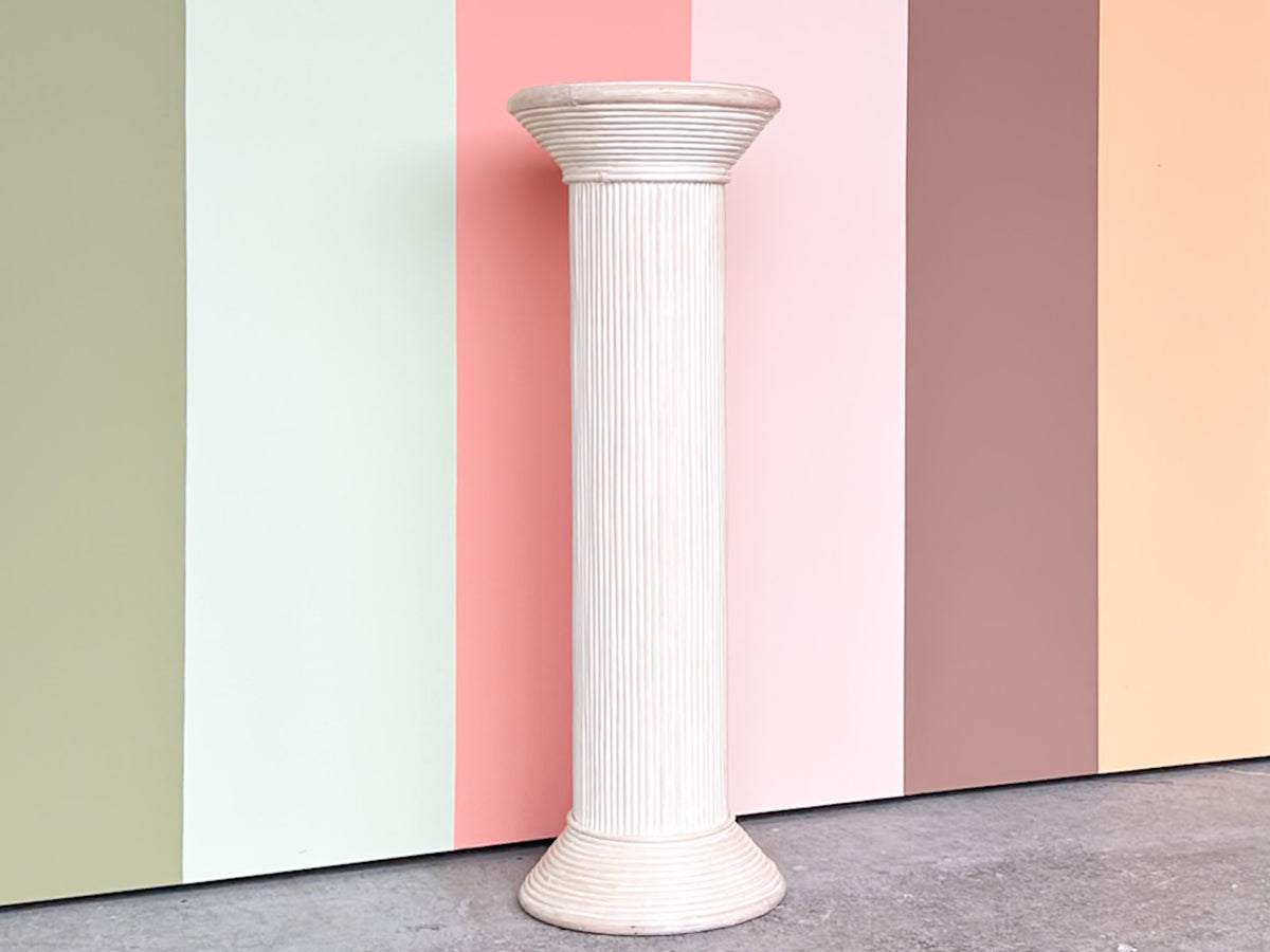 Pencil Reed Rattan Pedestal