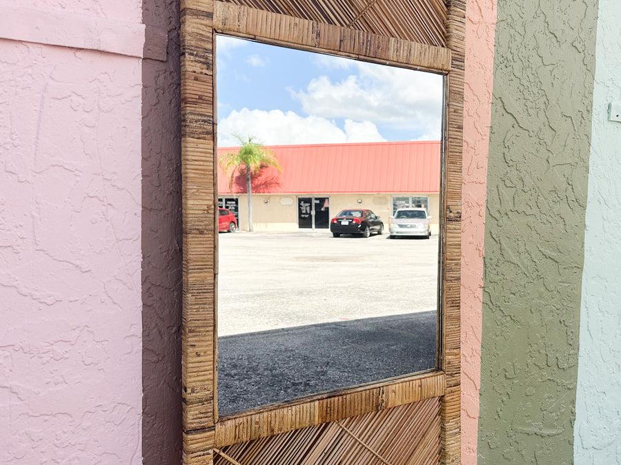 Coastal Buri Rattan Mirror