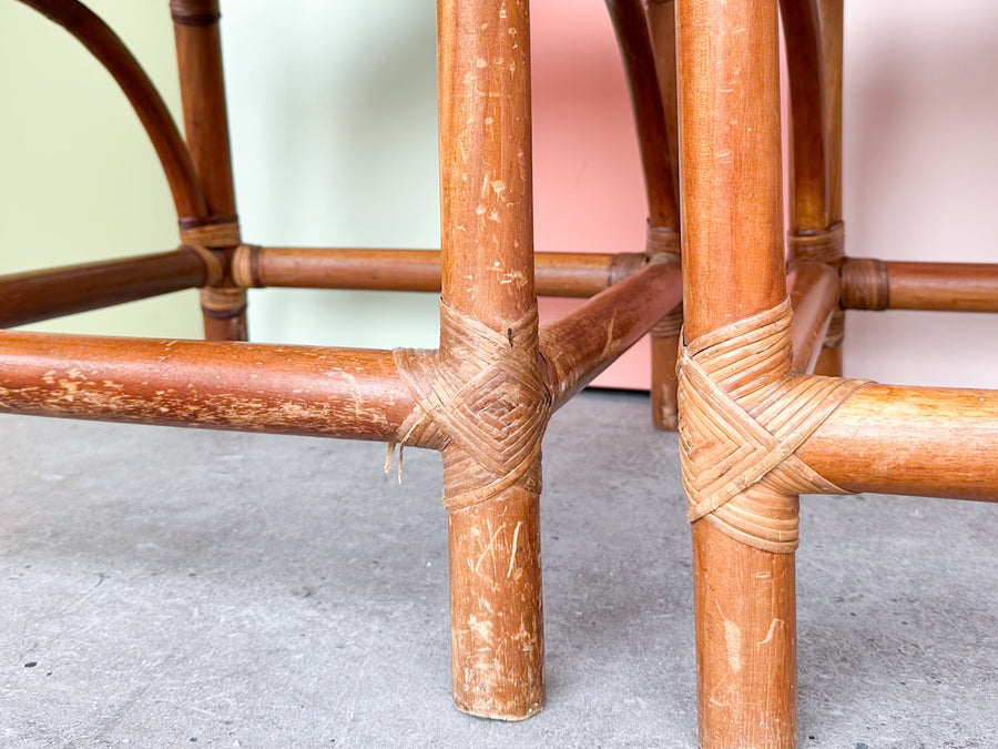 Pair of Rattan and Cane Side Chairs