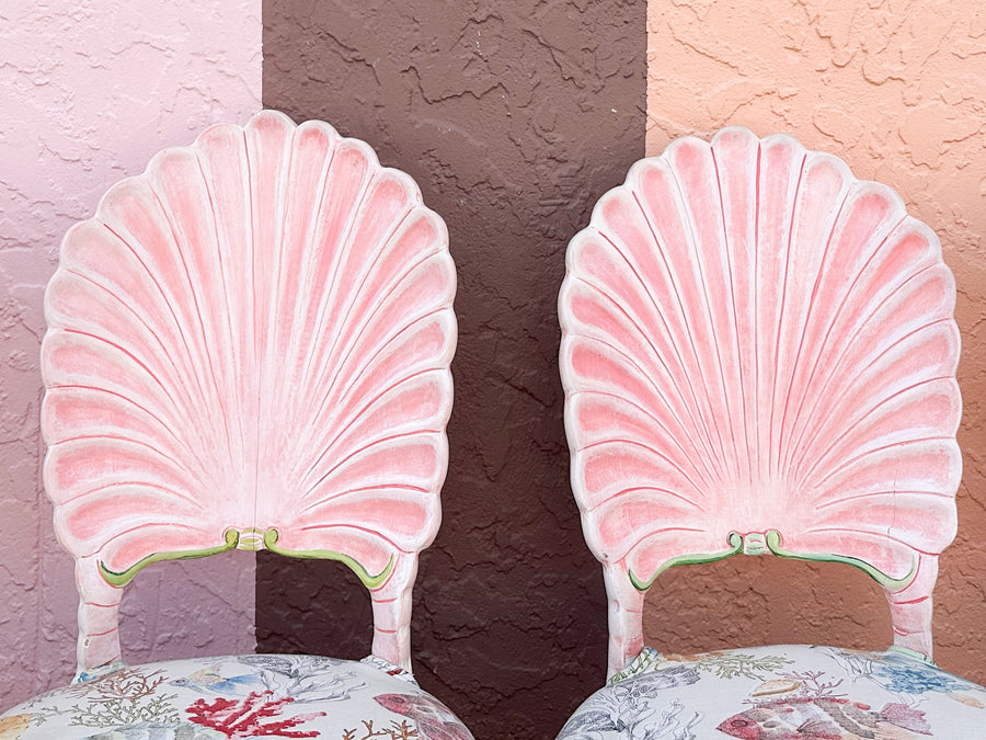 Set of Eight Shell Back Dining Chairs