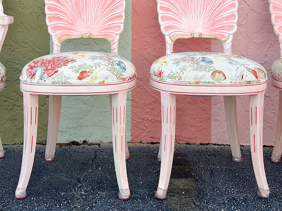Set of Eight Shell Back Dining Chairs