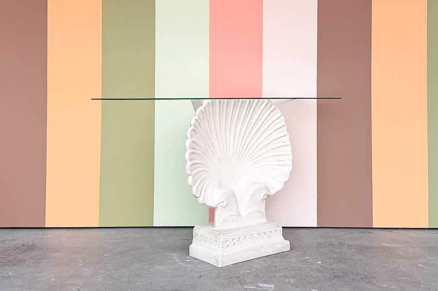 Coastal Chic Plaster Shell Console