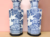 Pair of Blue and White Floral Lamps