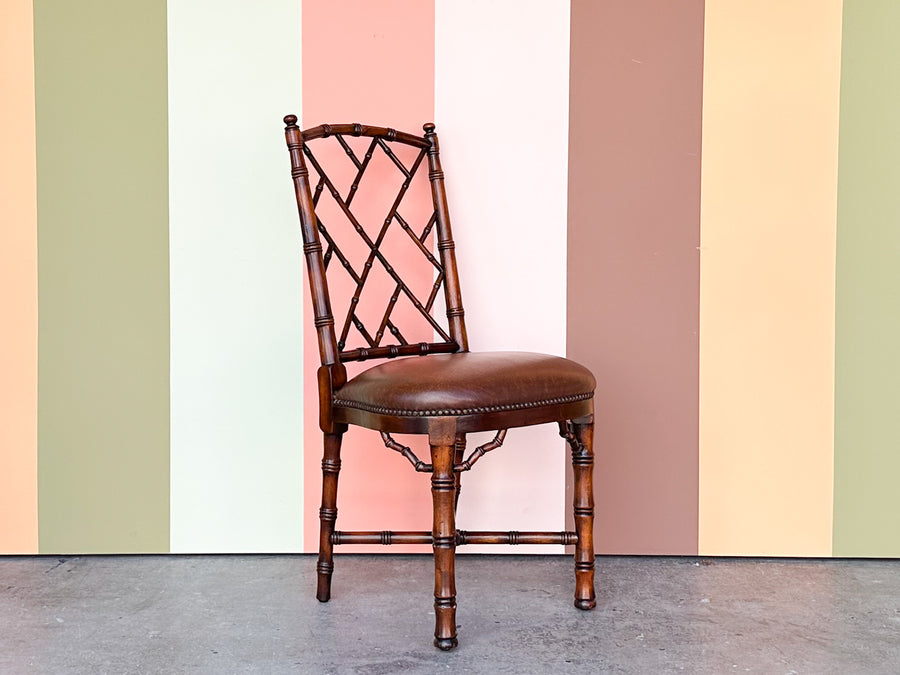 Theodore Alexander Faux Bamboo Desk Chair