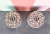 Pair of Pretty Taupe Garden Seats