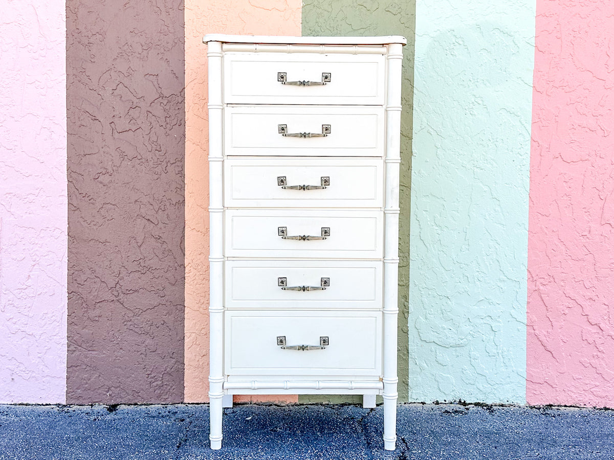 Palm Beach Style Faux Bamboo Lingerie Chest