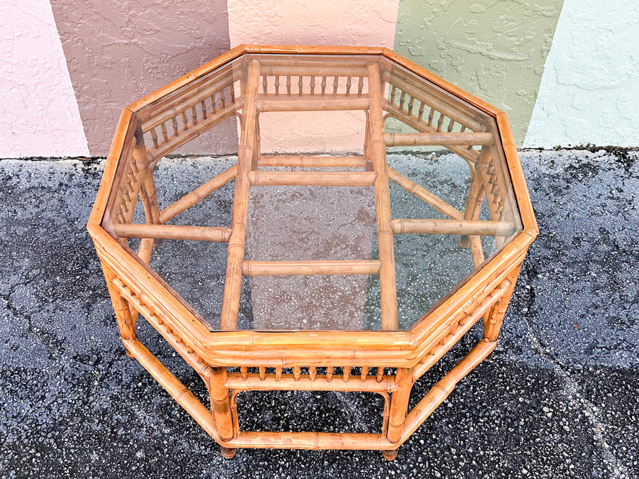Brighton Style Tortoiseshell Rattan Coffee Table