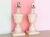Pair of Petite Faux Alabaster Lamps
