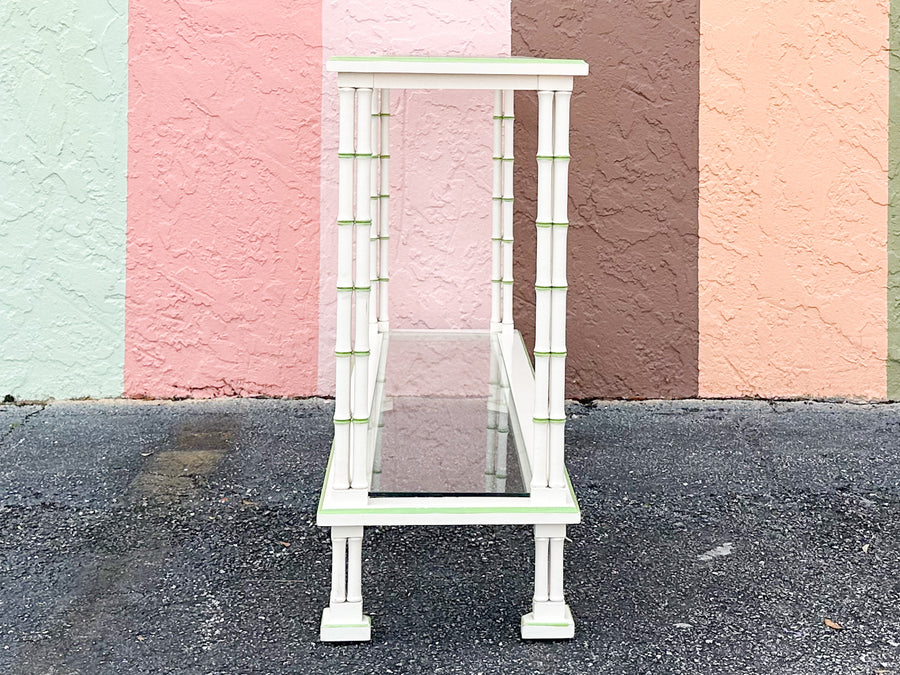 Tri Leg Faux Bamboo Console