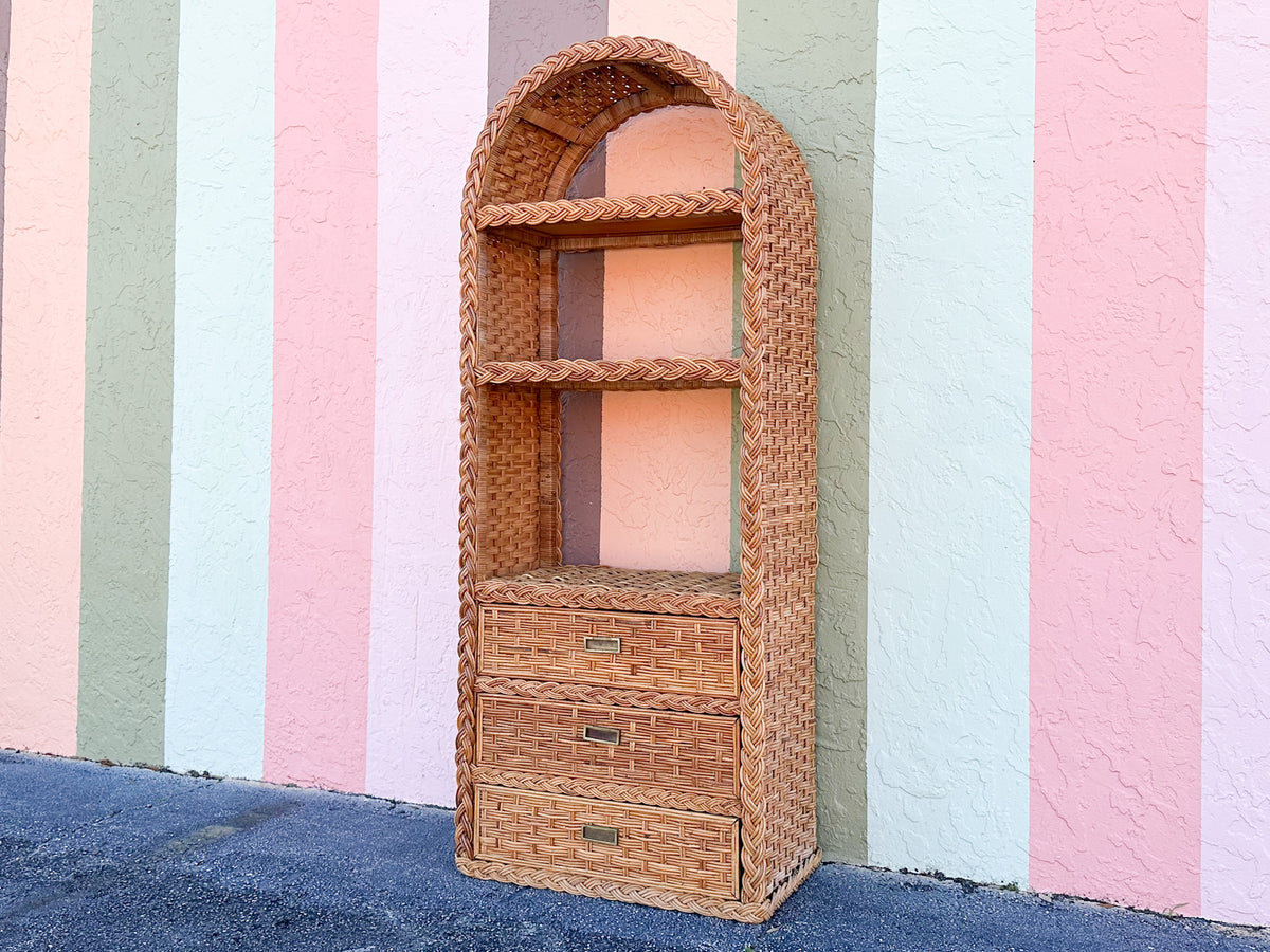 Braided Rattan Etagere